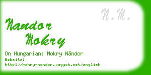 nandor mokry business card